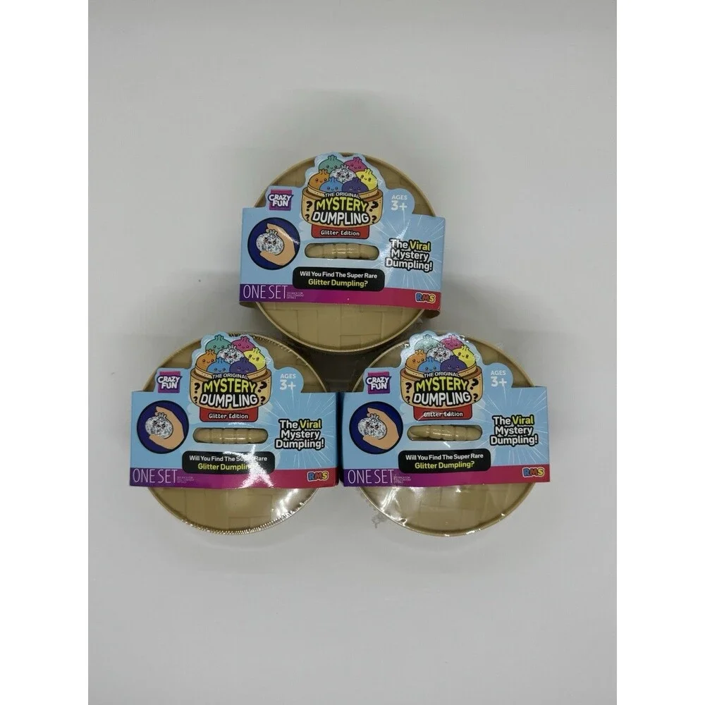 RMS Crazy Fun Mystery Dumpling Glitter Edition Squishy Bun 3-Pack New/Sealed